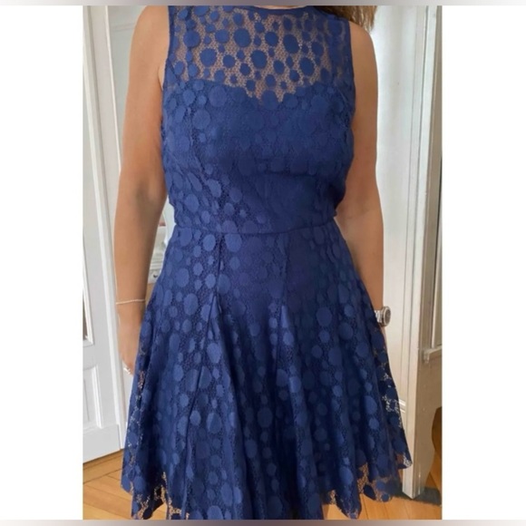 Armani Exchange Blue Fit and Flare Mini Dress - Picture 1 of 13